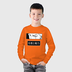 Лонгслив хлопковый детский Взгляд Зоро - Вон пис, цвет: оранжевый — фото 2