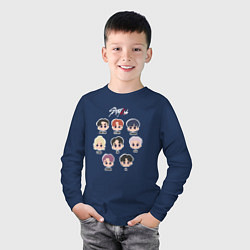Лонгслив хлопковый детский Stray Kids Chibi, цвет: тёмно-синий — фото 2
