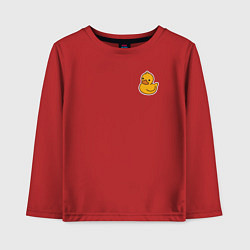 Лонгслив хлопковый детский Утенок, цвет: красный