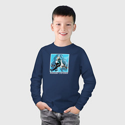 Лонгслив хлопковый детский Манабу Сотоин - Красавчики детективы, цвет: тёмно-синий — фото 2
