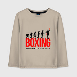 Лонгслив хлопковый детский Boxing evolution, цвет: миндальный
