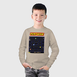 Лонгслив хлопковый детский Pac-Man на ZX-Spectrum, цвет: миндальный — фото 2