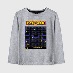 Лонгслив хлопковый детский Pac-Man на ZX-Spectrum, цвет: меланж