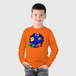 Лонгслив хлопковый детский Радужные друзья: все персонажи, цвет: оранжевый — фото 2