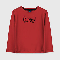 Лонгслив хлопковый детский Halloween, чёрный текст, цвет: красный