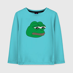 Лонгслив хлопковый детский Лягушонок Пепе-Frog Pepe, цвет: бирюзовый