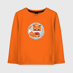 Лонгслив хлопковый детский Мультяшный лисёнок с сердцем, цвет: оранжевый