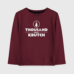 Лонгслив хлопковый детский Thousand Foot Krutch белое лого, цвет: меланж-бордовый