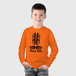 Лонгслив хлопковый детский Sound, цвет: оранжевый — фото 2