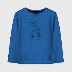 Лонгслив хлопковый детский Контурный заяц, цвет: синий