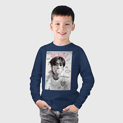 Лонгслив хлопковый детский Lee Know Stray Kids, цвет: тёмно-синий — фото 2