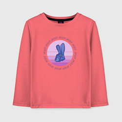 Лонгслив хлопковый детский Кролики 2023, цвет: коралловый