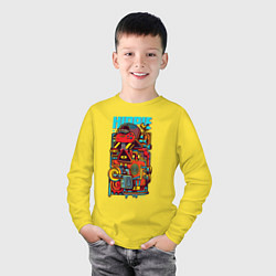 Лонгслив хлопковый детский Робот хиппи, цвет: желтый — фото 2