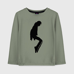 Лонгслив хлопковый детский Силуэт Майкла Джексона - Minimalism, цвет: авокадо