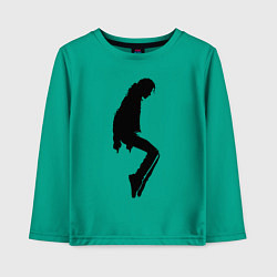 Лонгслив хлопковый детский Силуэт Майкла Джексона - Minimalism, цвет: зеленый