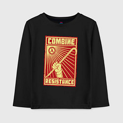 Лонгслив хлопковый детский Сопротивление комбайнам, цвет: черный