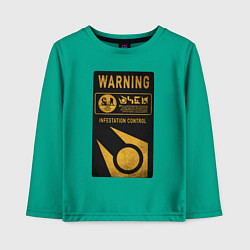 Лонгслив хлопковый детский Контроль заражения, цвет: зеленый