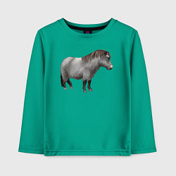 Лонгслив хлопковый детский Уэльский пони, цвет: зеленый