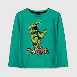 Лонгслив хлопковый детский Zombie green hand, цвет: зеленый