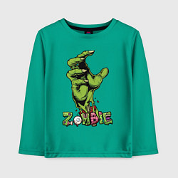 Детский лонгслив Zombie green hand