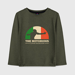 Лонгслив хлопковый детский The Notorious, цвет: меланж-хаки