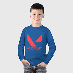 Лонгслив хлопковый детский Valorant - logo, цвет: синий — фото 2