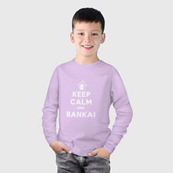 Лонгслив хлопковый детский Keep calm and bankai - Bleach, цвет: лаванда — фото 2