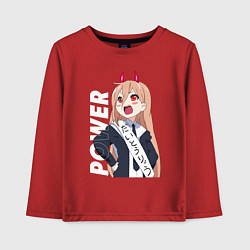Лонгслив хлопковый детский Power Человек бензопила, цвет: красный