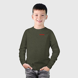 Лонгслив хлопковый детский Arasaka uniform, цвет: меланж-хаки — фото 2