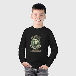 Лонгслив хлопковый детский Линкольн - гангстер, цвет: черный — фото 2