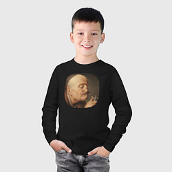 Лонгслив хлопковый детский Картина ренессанса - учёный, цвет: черный — фото 2