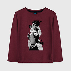 Лонгслив хлопковый детский Джотаро и платиновая звезда, цвет: меланж-бордовый