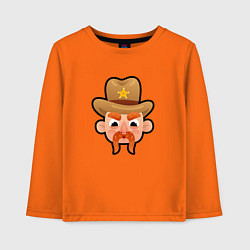 Лонгслив хлопковый детский Мультяшный шериф, цвет: оранжевый