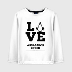 Лонгслив хлопковый детский Assassins Creed love classic, цвет: белый