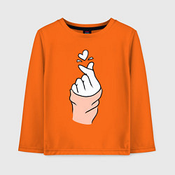 Лонгслив хлопковый детский Hand click, цвет: оранжевый