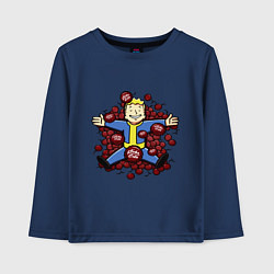 Лонгслив хлопковый детский Vault boy caps, цвет: тёмно-синий