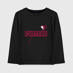 Лонгслив хлопковый детский Qatar heart, цвет: черный