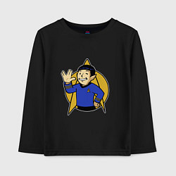 Лонгслив хлопковый детский Spoke - vault boy, цвет: черный