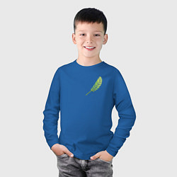 Лонгслив хлопковый детский Золотой тропический лист, цвет: синий — фото 2