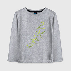 Лонгслив хлопковый детский Тропические листья разлетаются, цвет: меланж