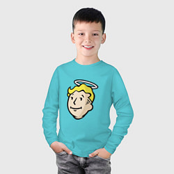 Лонгслив хлопковый детский Holly vault boy, цвет: бирюзовый — фото 2