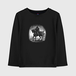 Лонгслив хлопковый детский Воин на коне, цвет: черный