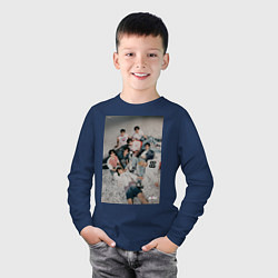 Лонгслив хлопковый детский Stray Kids Maxident, цвет: тёмно-синий — фото 2