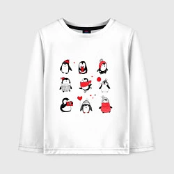 Лонгслив хлопковый детский Positive penguins, цвет: белый