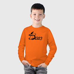 Лонгслив хлопковый детский 2023 в виде кролика, цвет: оранжевый — фото 2