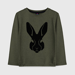 Лонгслив хлопковый детский Rabbit head, цвет: меланж-хаки