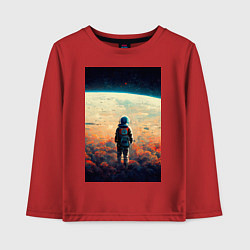 Лонгслив хлопковый детский I want to be an astronaut, цвет: красный