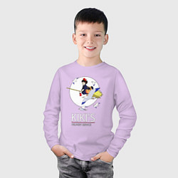 Лонгслив хлопковый детский Kiki and Jiji, цвет: лаванда — фото 2