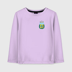 Лонгслив хлопковый детский Герб федерации футбола Аргентины, цвет: лаванда