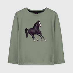 Лонгслив хлопковый детский Марварская лошадь, цвет: авокадо